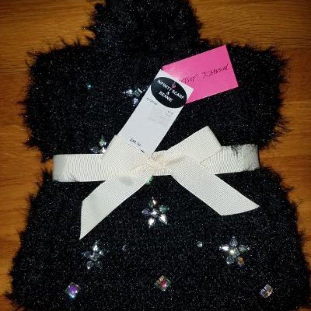 NWT Betsey Johnson Infinity scarf and beanie.